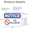 Signmission No Re-Entry Sign, Vinyl Decal, 14in W x 10in L, 2PK OS-2PACK-NS-D-1014-L-14770 - alternate 6